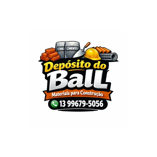 Miniatura de um depósito de materiais de construção e o escrito Depósito Ball.